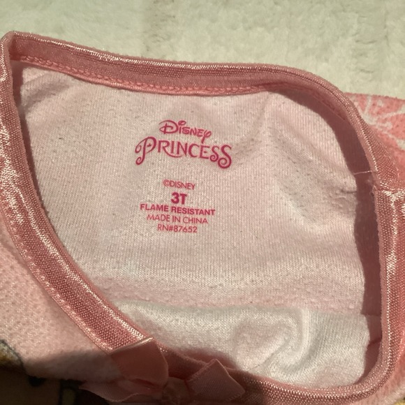 Disney Princess Nightgown Pajama Gown Sleep Shirt Girls 3T Pink - Picture 3 of 6